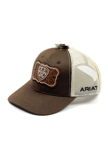 Casquette à visière Faux Leather Floral en marron par Ariat