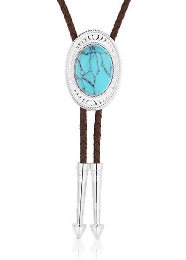 Bolo Tie Outlaw Turquoise by Montana Silversmiths