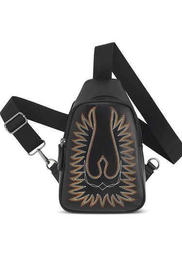 Borsa Donna Casanova Stitch Sling Black in Pelle by Ariat
