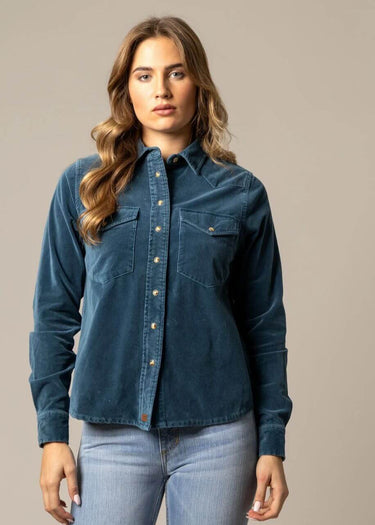 Camicia donna Bonnie in mid blue di Kimes Ranch