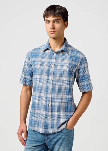 Chemise à manches courtes pour hommes en bleu par Wrangler