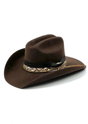 Western Texas Hold 'em Hat in Dark Brown by Bullhide
