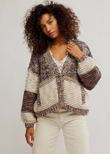 Isabella Cardigan in Moonbeam Combo from Free People