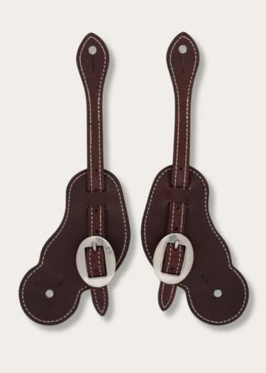 Lanières d'éperons pour hommes Burgundy Latigo Leather Buckaroo by Weaver Leather