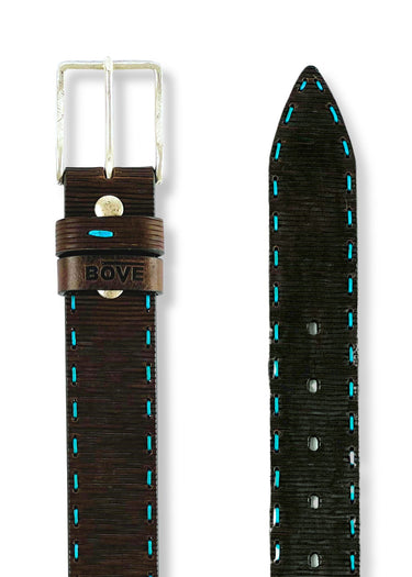 ausgestellter Gürtel mit türkisfarbenem Muster von Bove