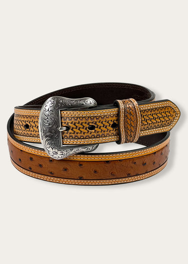 men's belt model ostrich basketweave by Nocona