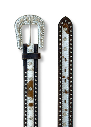 Cintura Western Donna Calf Hair Crystal Studs by Nocona