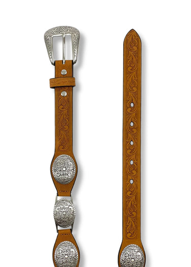 Ceinture western pour femmes Linked Concho Brown by Nocona