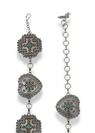 Conchos carrés en forme de cœur Ceinture western en métal pour femmes par Angel Ranch