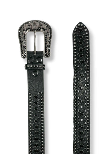 Rhinestone women's western belt in Black by Nocona