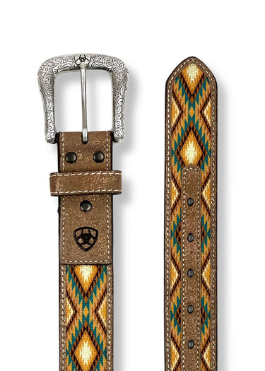 Women's Southwest Diamond Inlay Western Belt in Brown by Ariat