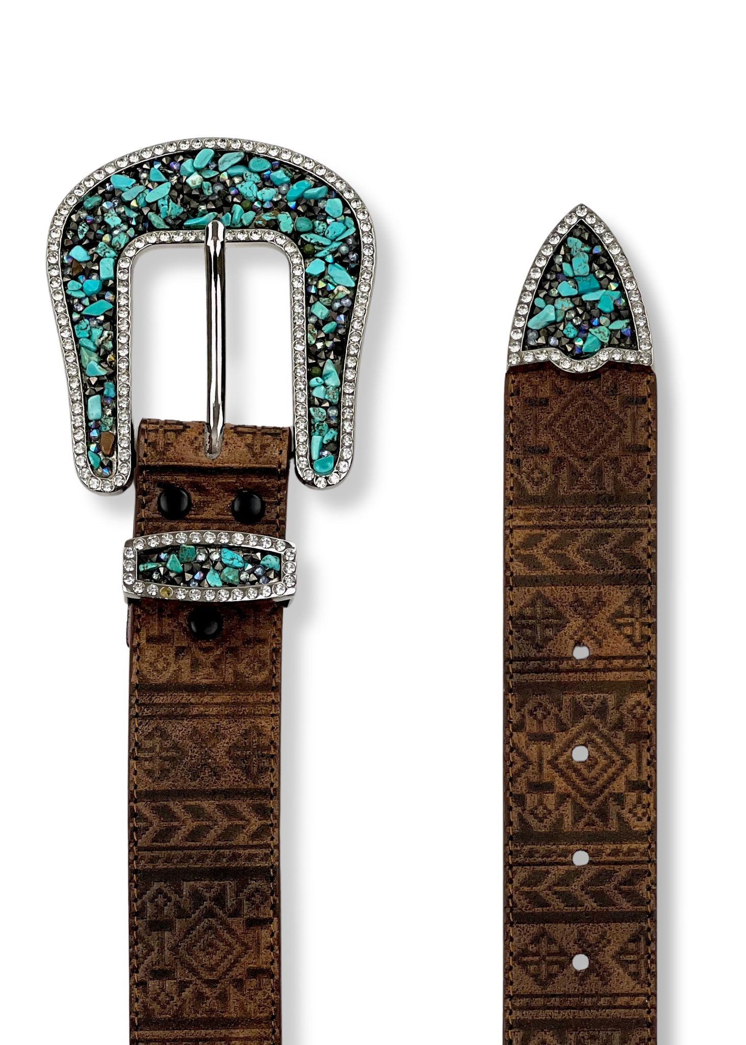 esposizione cintura Western da donna modello Hand Tooled Aztec di Angel Ranch