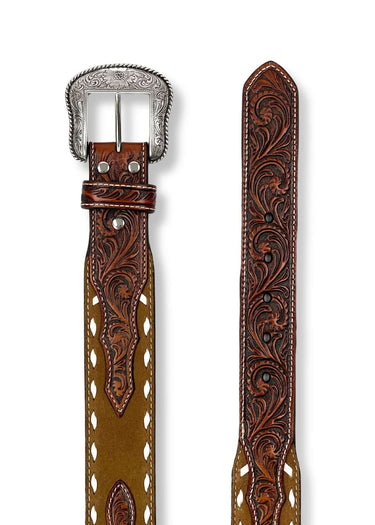 Men's Taos Buck Lacing Tan Western Belt by Nocona