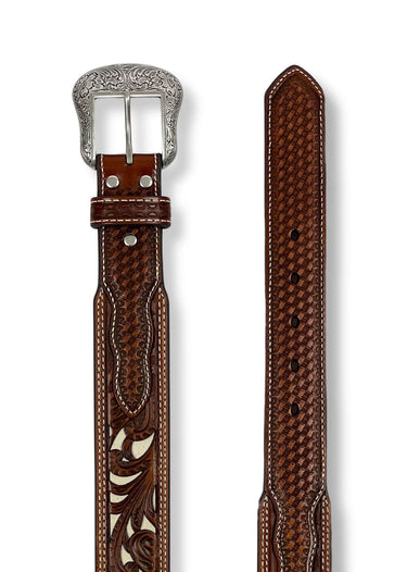 Men's Western belt Floral Pierced Stitch by Nocona