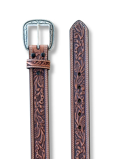 Cintura western uomo Floral Tooled in Tan by Ariat