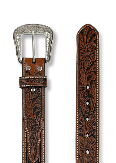 Nocona homme gator body tooled western belt display