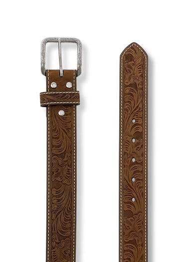 Ceinture western embossée Oak Leaf pour homme en Tan par Nocona