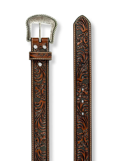 Cintura Western uomo Tooled Leather in Brown by Nocona