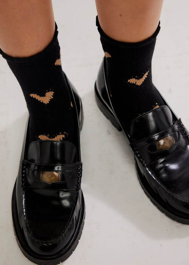 Chaussettes Cupids Bow pour femmes, noires, de Free People