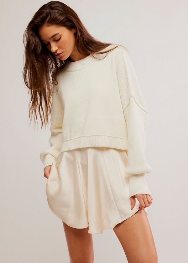 Maglia Easy Street Crop Pullover Moonglow di Free People