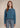 Felpa donna Gina Western Crew in mid blue by Kimes Ranch