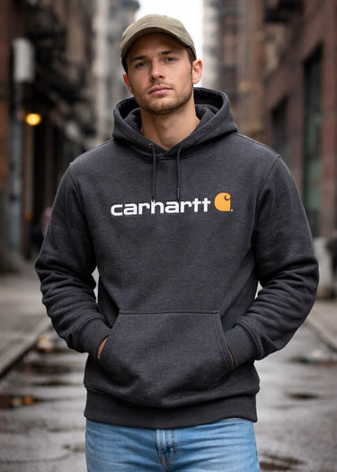Sweat-shirt Carhartt Logo Carbon Heather pour hommes
