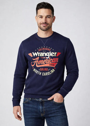 Sweat ras du cou pour hommes Navy by Wrangler