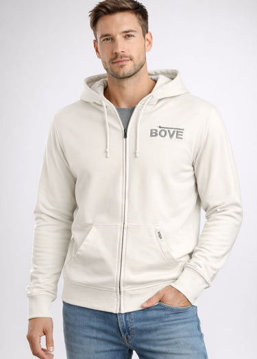 Felpa uomo con zip Off Withe di Bove