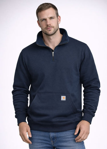 Abgenutztes Sweatshirt mit Viertelreißverschluss in Navy von Carhartt
