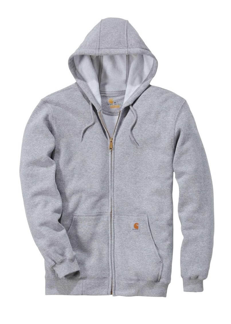 Felpa uomo con Zip Hooded Sweats Grey di Carhartt –
