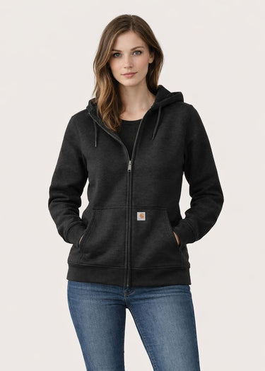 Women's Zip Sweatshirt Clarksburg Schwarz von Carhartt getragen