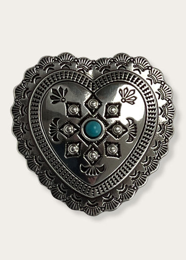 Slde Hearts Turquoise Bead Scarf Clip by Double S