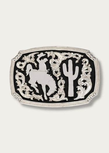 Fibbia Bronco Rider Silver Buckle by Nocona
