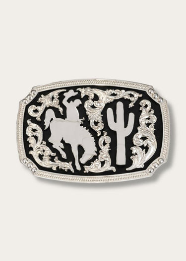 Bronco Rider Silver Buckle by Nocona