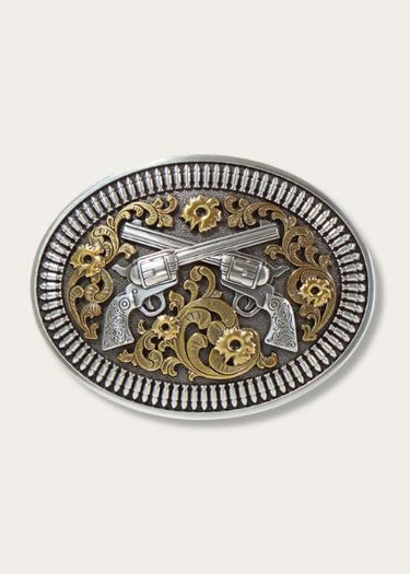 Fibbia Cowboy Oval Floral Revolvers by Nocona