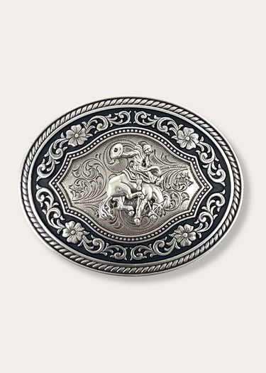 Fibbia Cowboy Saddle Bronc Antique Silver by Nocona