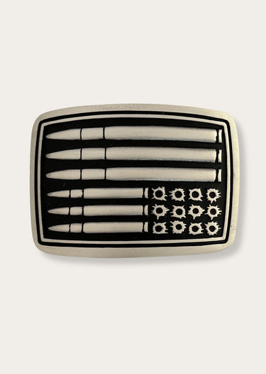 river bullet flag buckle by Montanasilversmith
