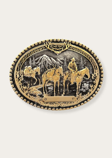 hebilla western pack caballos jinete by Montanasilversmith