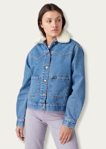 veste western ranch en jeans pour femme en sandiniste par Wrangler