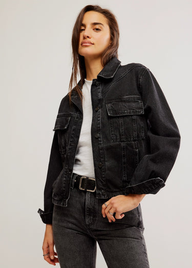 Veste en denim Jade en noir délavé par Free People