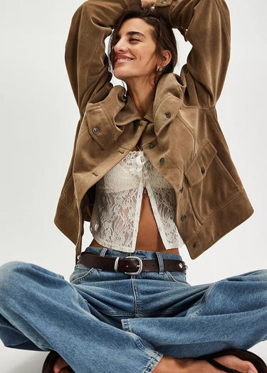 Vegane Jacke "Night Ranch" in Antik Bronze von Free People