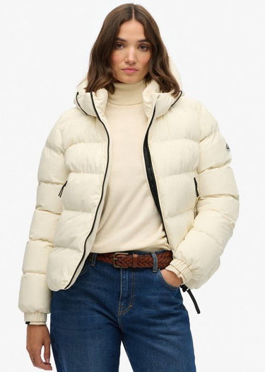 Veste polaire à capuche pour femmes Off White by Superdry