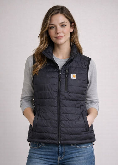 worn Gilliam Women's Vest in Navy by Carhartt