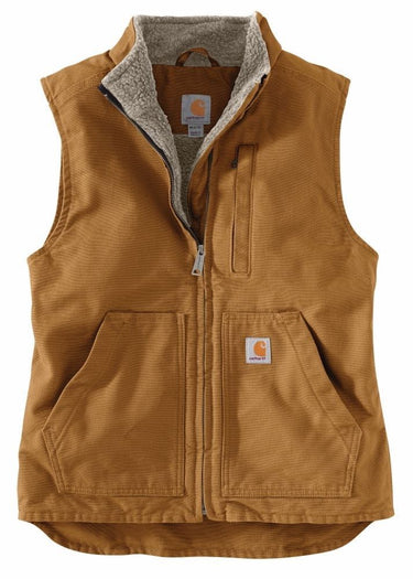 women's sherpa pattern vest in brown by Carhartt