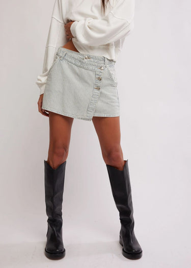 Falda Wynne Railroad en Indigo Railroad por Free People