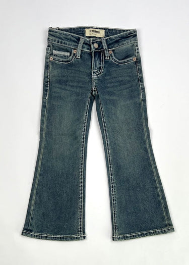Jeans fille Taille moyenne Bootcut brodé en cuir de vache Rock & Roll Denim