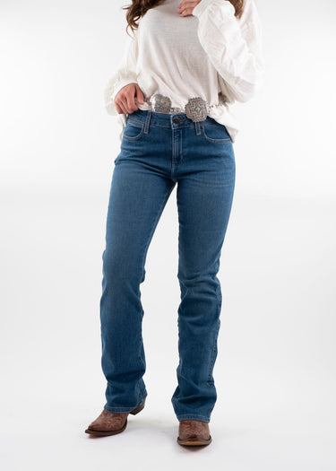 Jeans bootcut bleus Wonder de Wrangler pour femmes