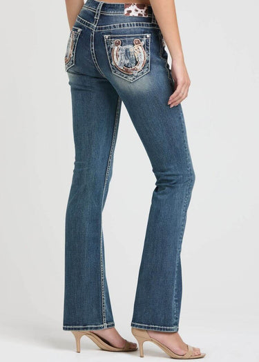 Jeans Donna Bootcut Horseshoe Motif by Grace in LA