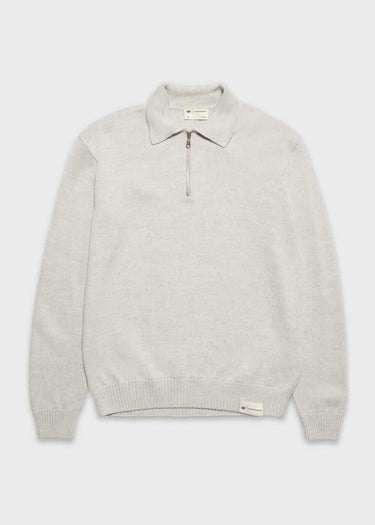 Half Zip Polo Knit Heather Grey by Cat