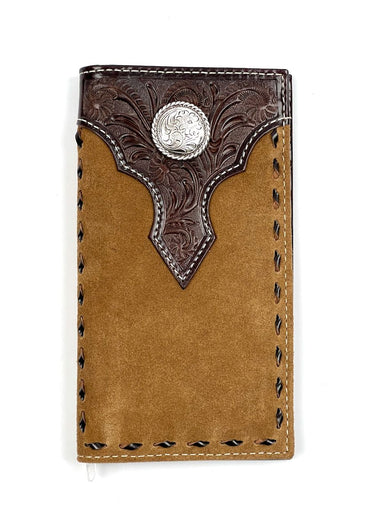 Portefeuilles Floral Overlay Roughout Tan by Nocona